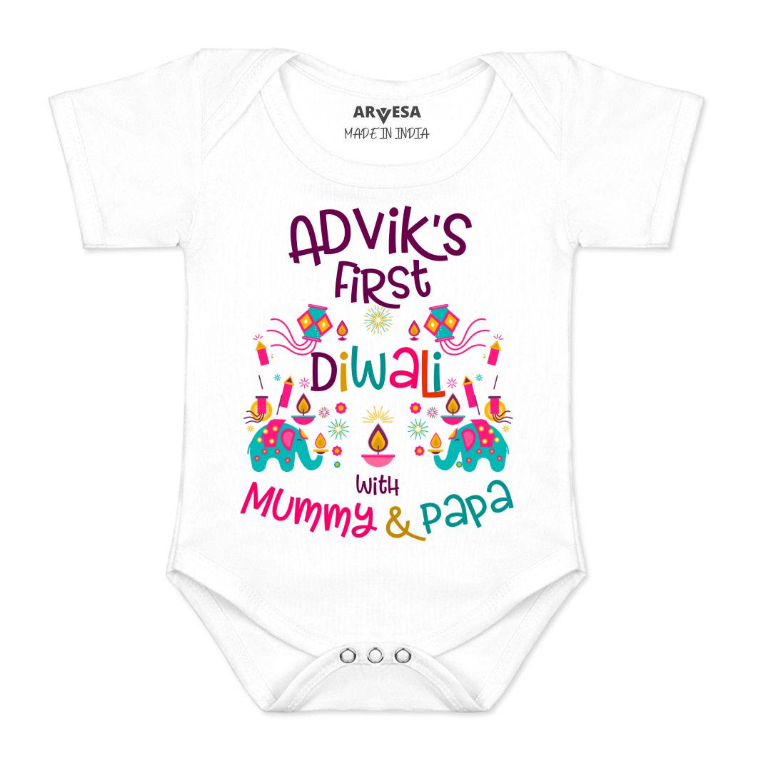 Arvesa My First Diwali  Baby Boy & Girl Dress