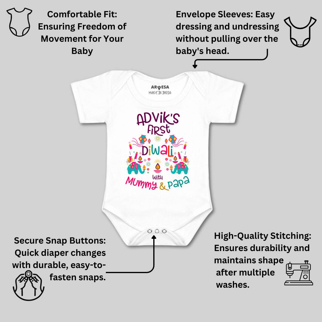 Arvesa My First Diwali  Baby Boy & Girl Dress
