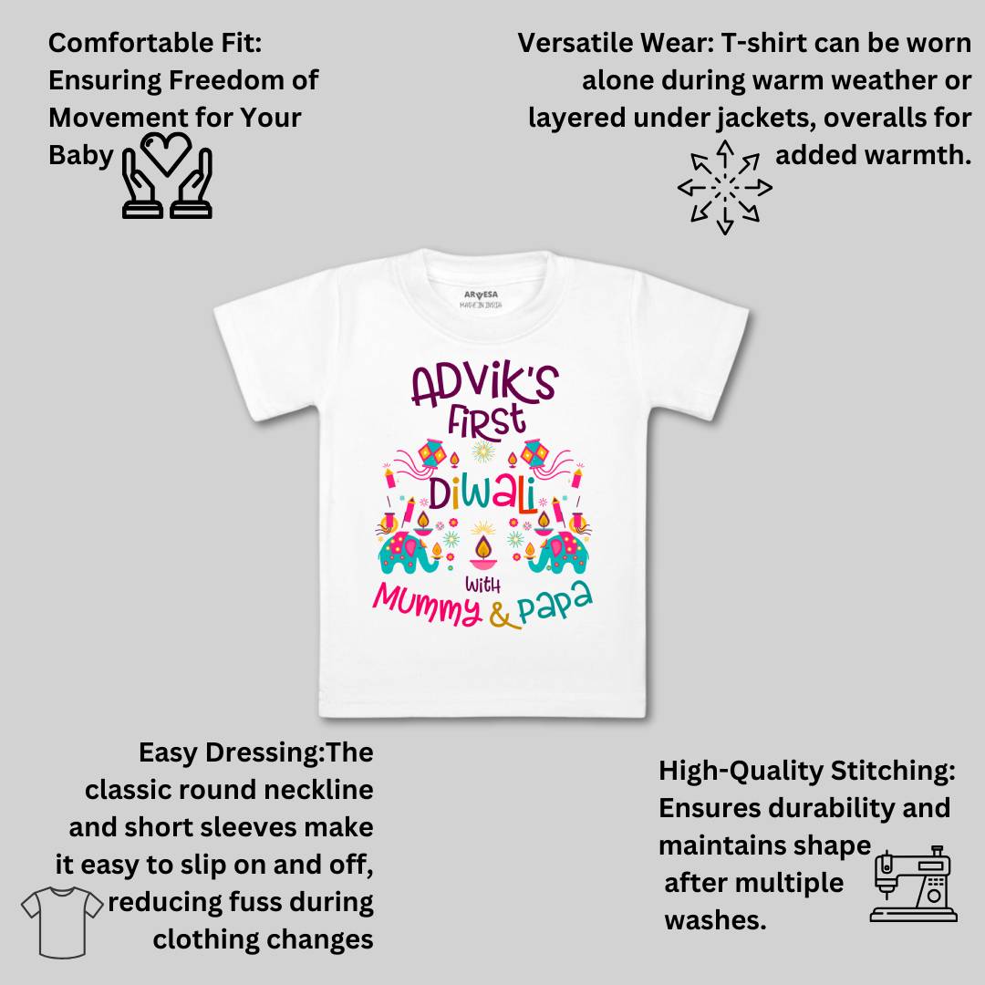 Arvesa My First Diwali  Baby Boy & Girl Dress