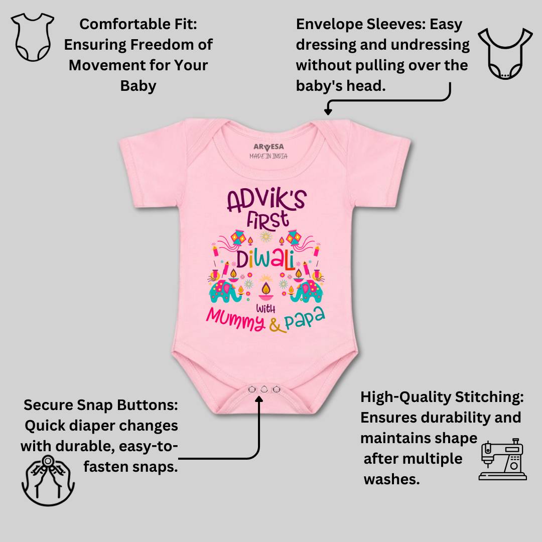 Arvesa My First Diwali  Baby Boy & Girl Dress