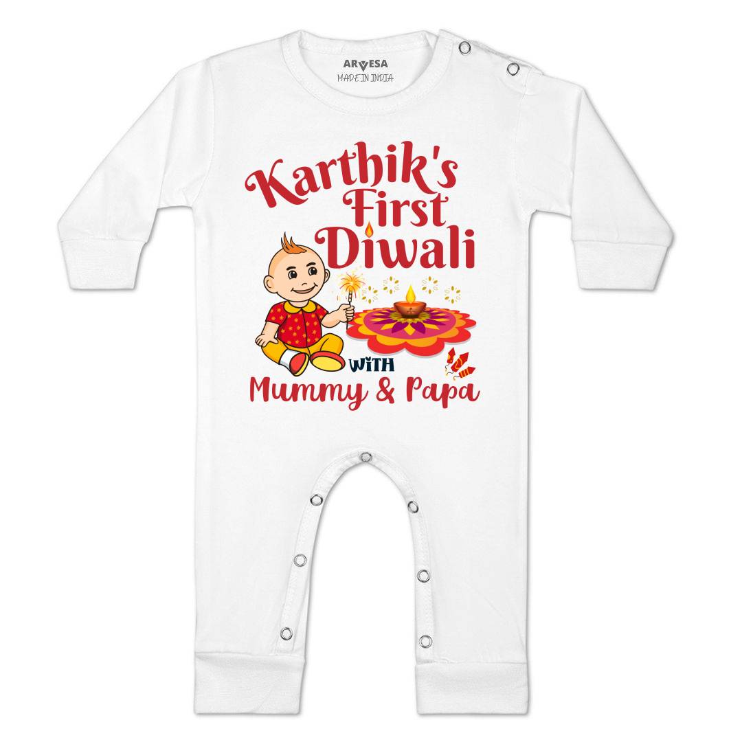 Arvesa My First Diwali  Baby Boy & Girl Dress