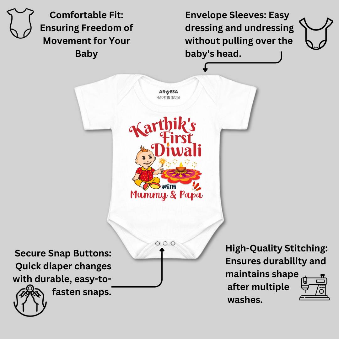 Arvesa My First Diwali  Baby Boy & Girl Dress