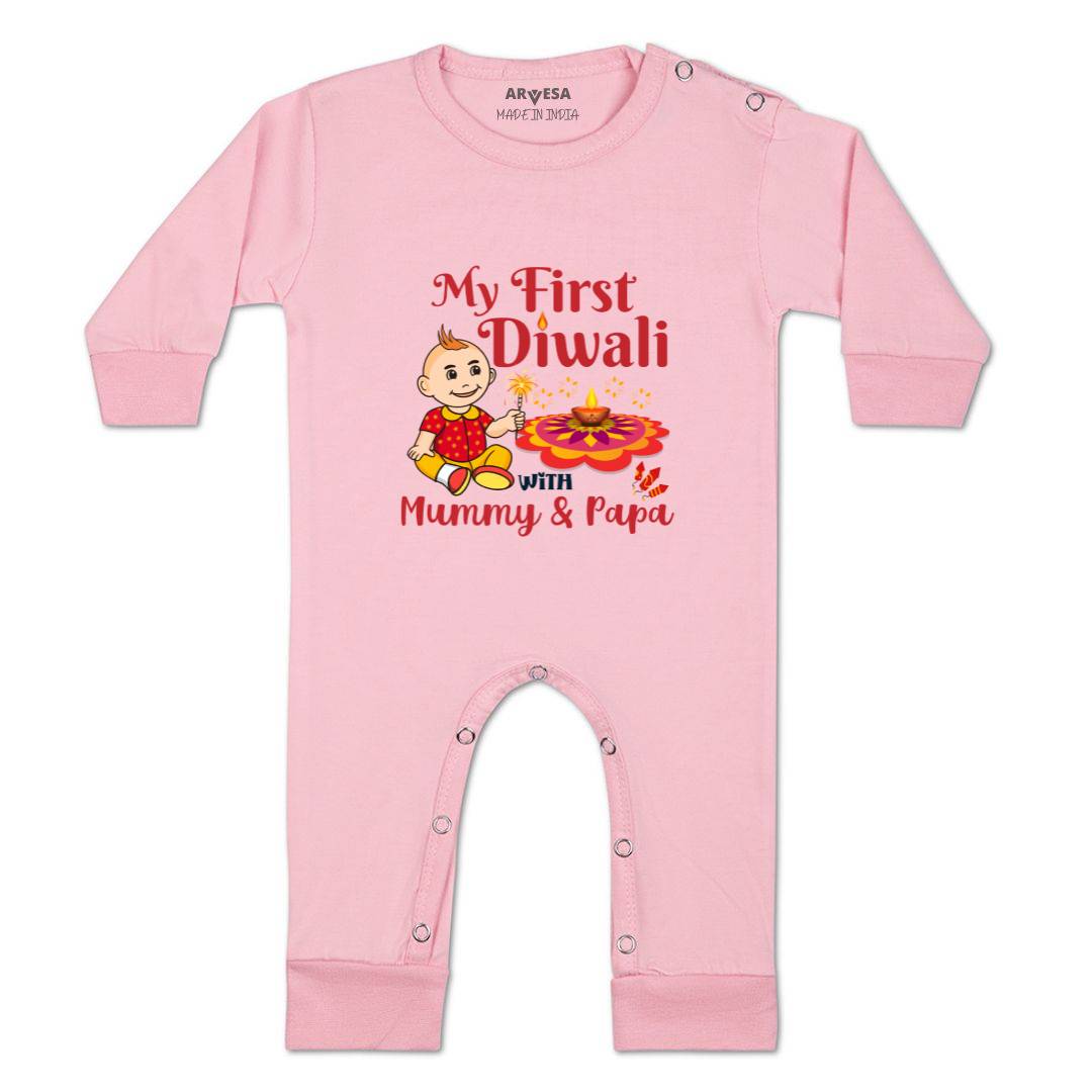 Arvesa Design-1104 Diwali My First Baby Boy and Baby Girl Dress .