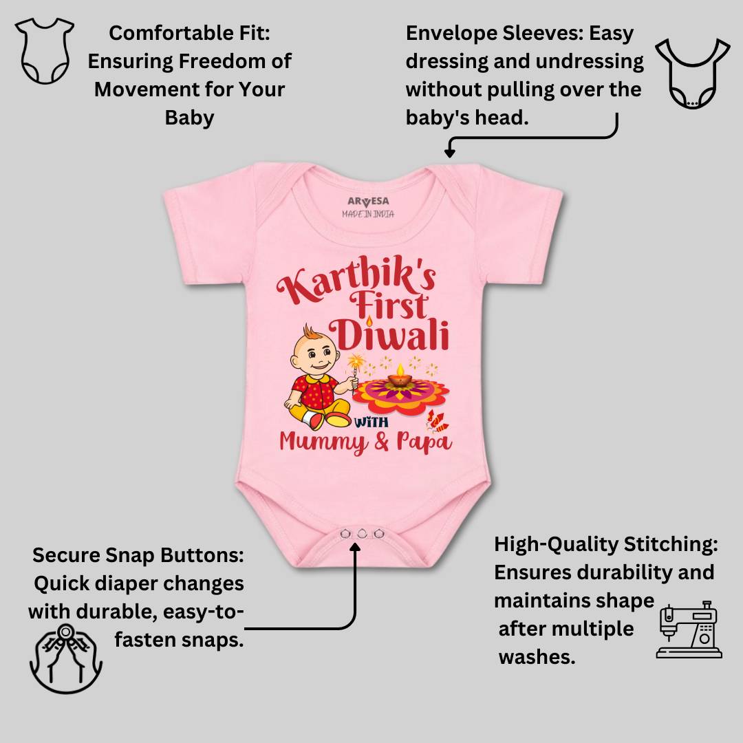 Arvesa My First Diwali  Baby Boy & Girl Dress