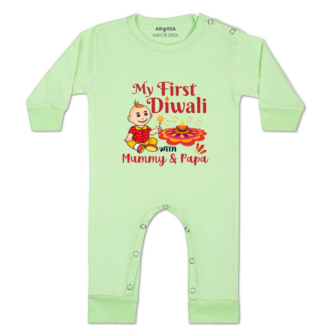 Arvesa Design-1104 Diwali My First Baby Boy and Baby Girl Dress .