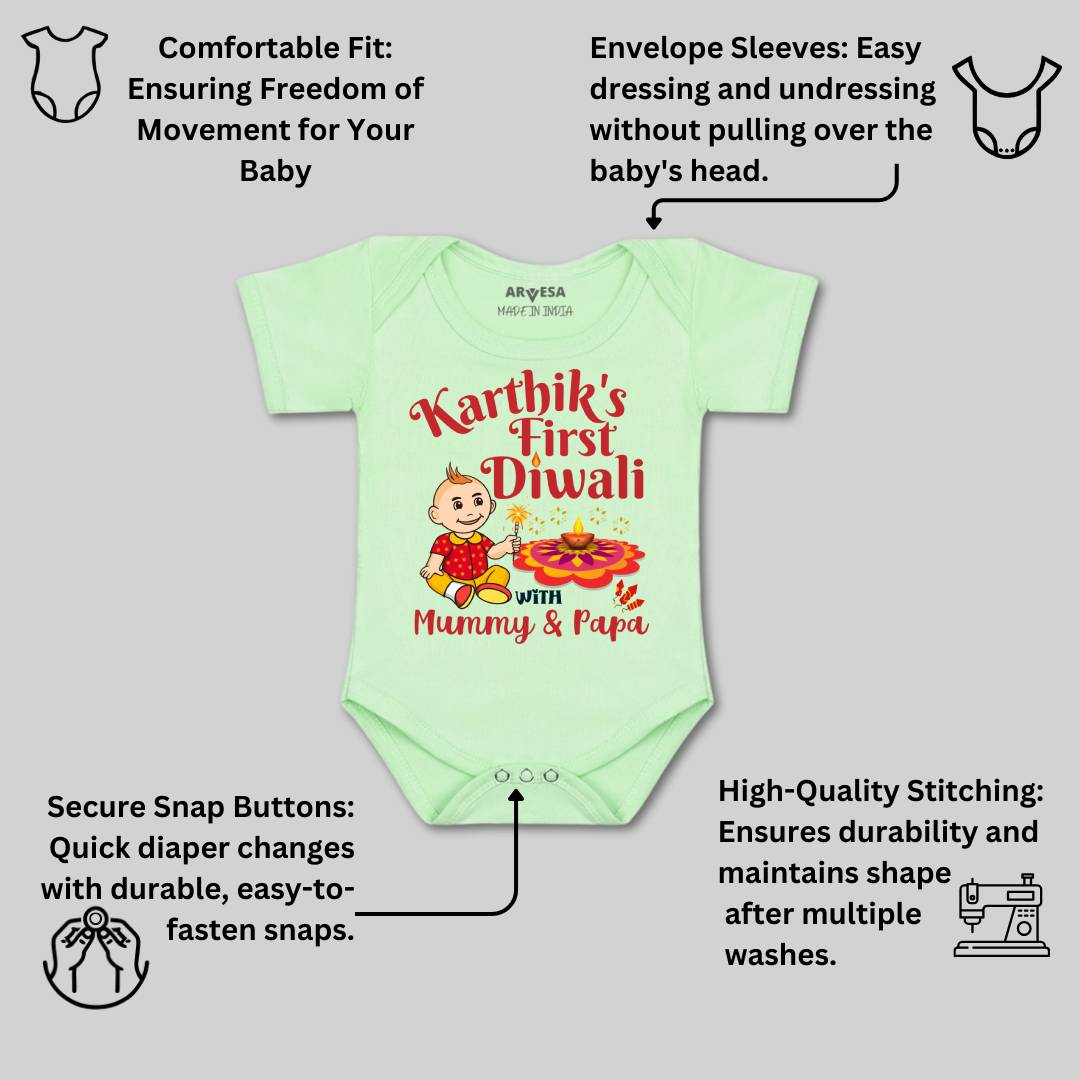 Arvesa My First Diwali  Baby Boy & Girl Dress