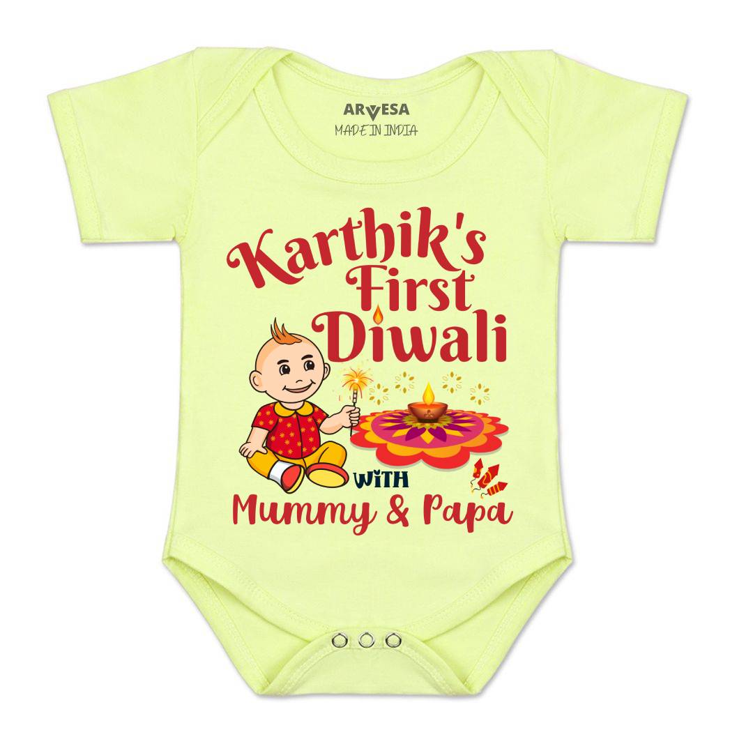 Arvesa My First Diwali  Baby Boy & Girl Dress