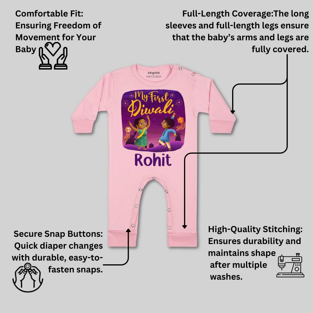 Arvesa My First Diwali  Baby Boy & Girl Dress
