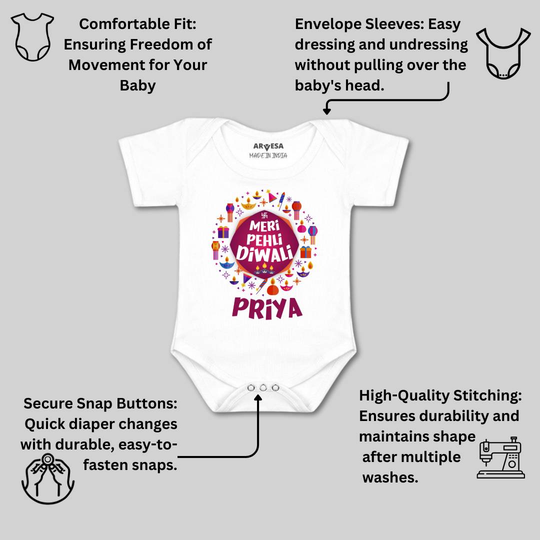 Arvesa My First Diwali  Baby Boy & Girl Dress