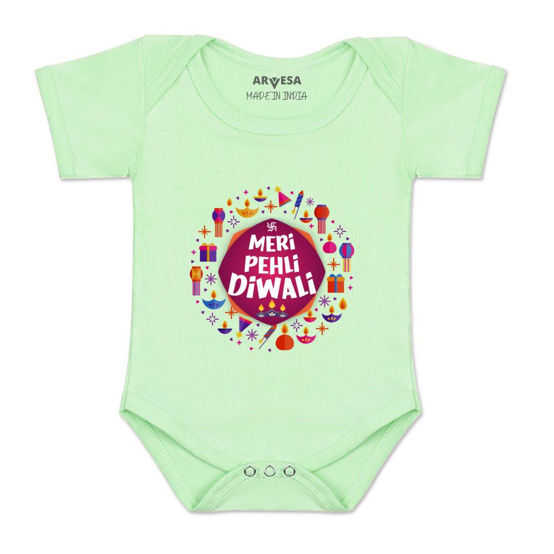Arvesa Design-1108 Diwali My First Baby Boy and Baby Girl Dress .