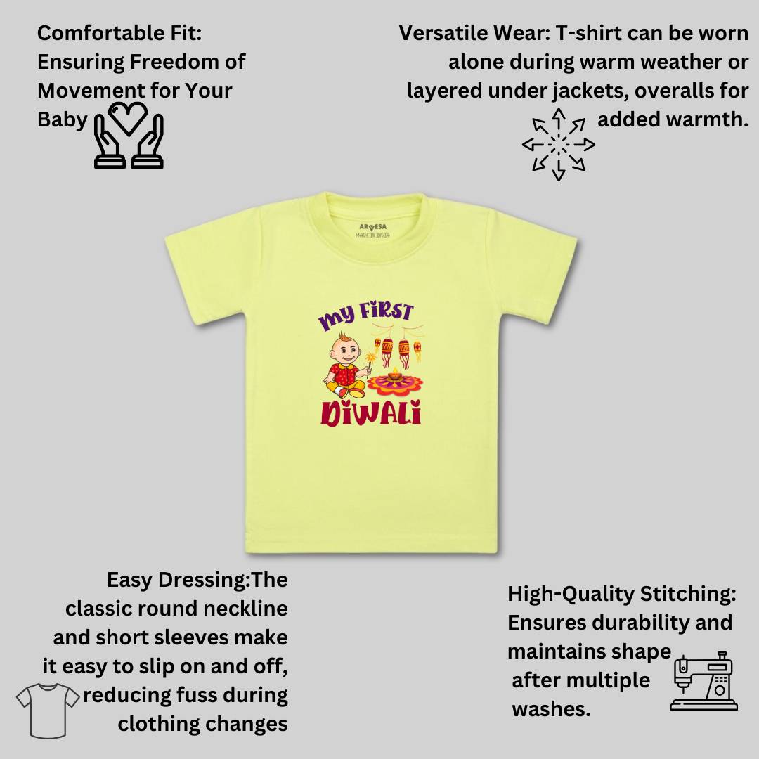 Arvesa Design-1111 Diwali My First Baby Boy and Baby Girl Dress .