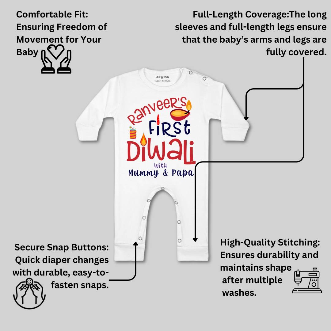 Arvesa My First Diwali  Baby Boy & Girl Dress