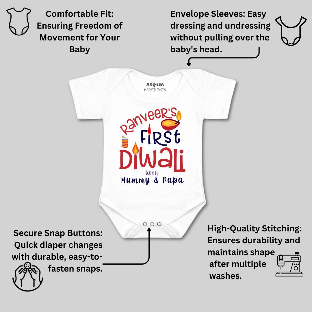 Arvesa My First Diwali  Baby Boy & Girl Dress