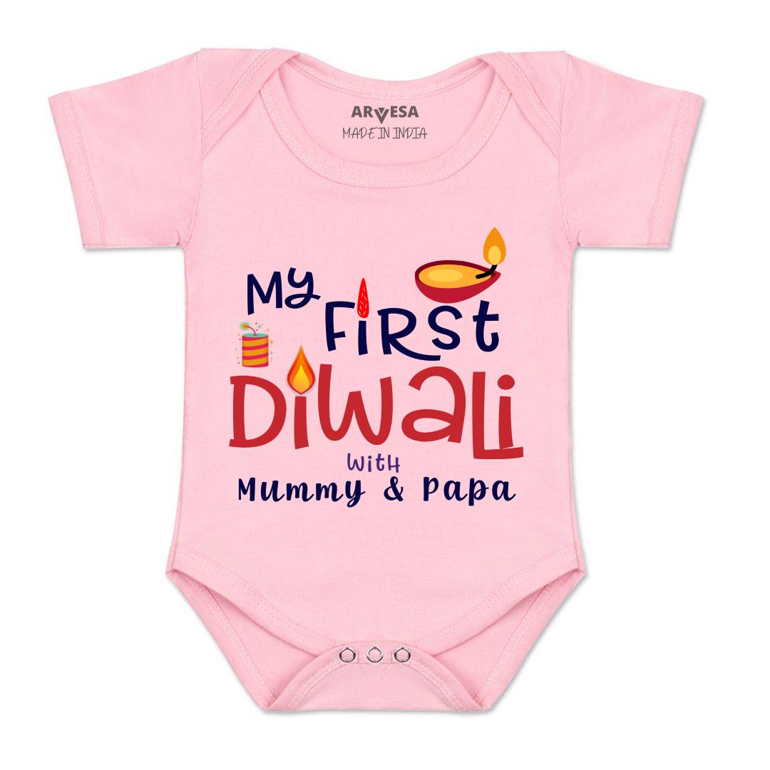 Arvesa Design-1130 Diwali My First Baby Boy and Baby Girl Dress .