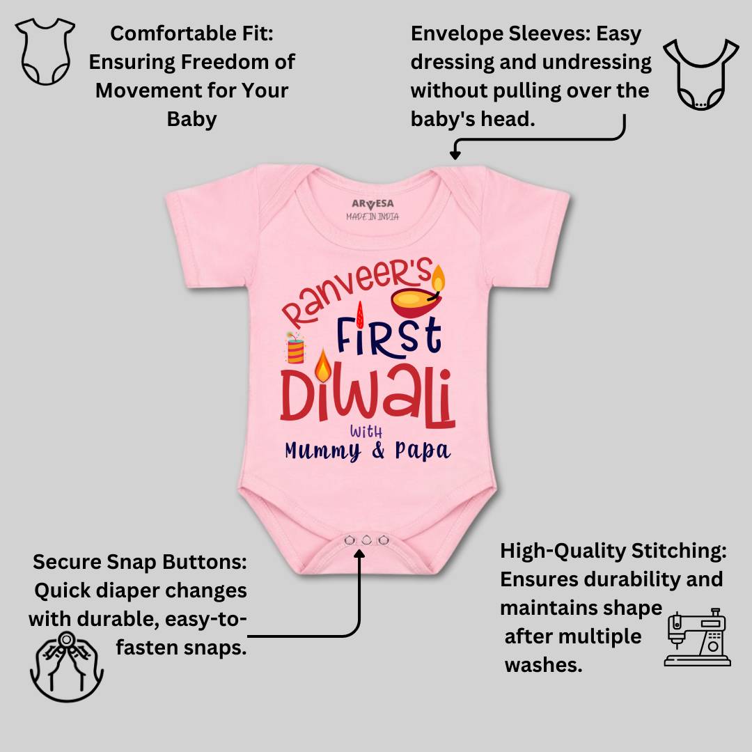 Arvesa My First Diwali  Baby Boy & Girl Dress