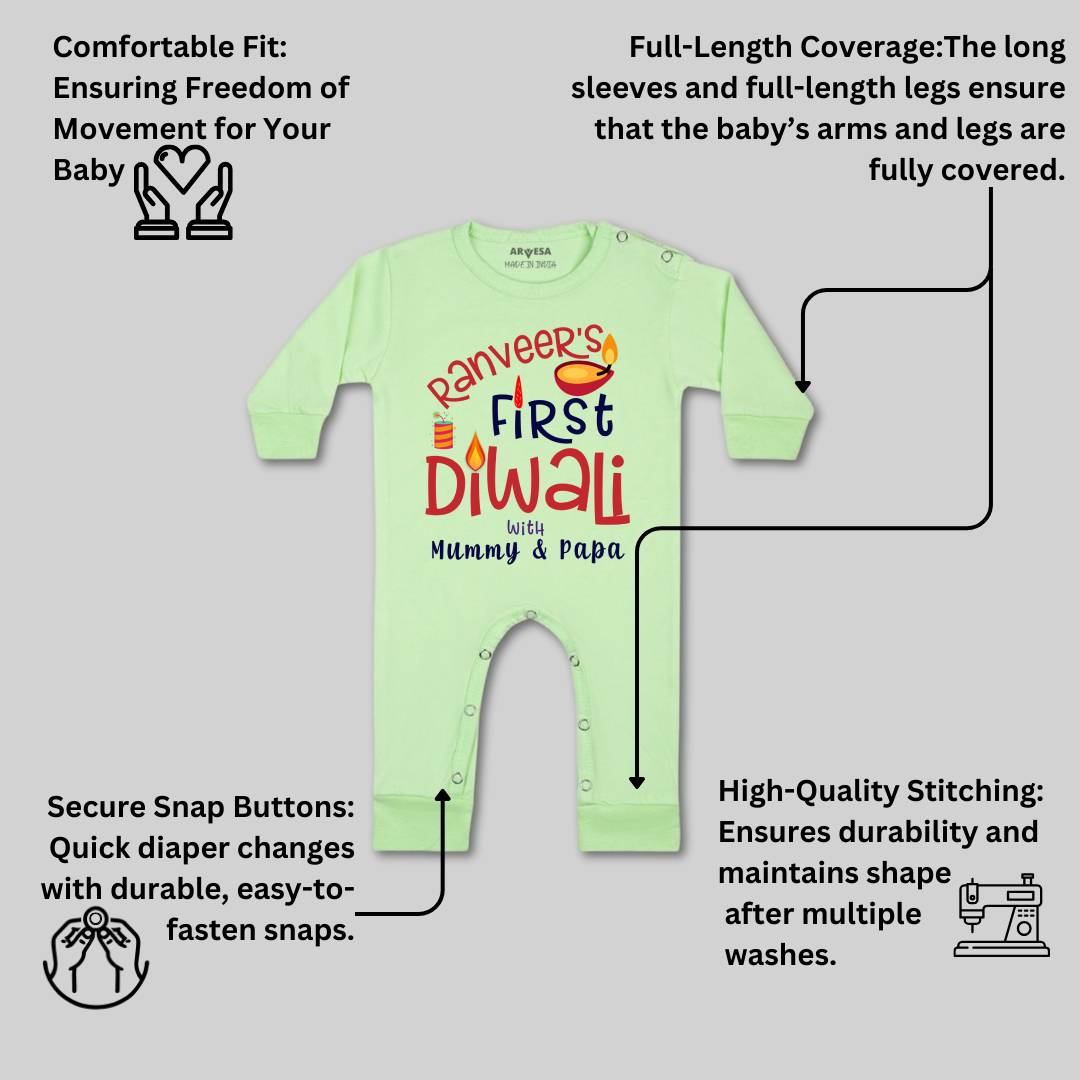 Arvesa My First Diwali  Baby Boy & Girl Dress
