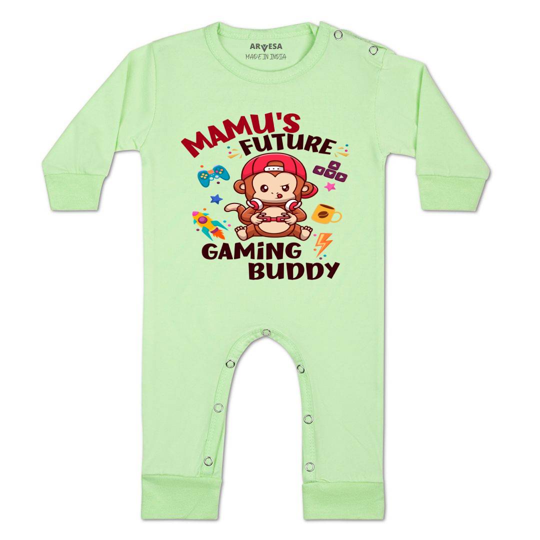 Arvesa Mamu Future Gaming Buddy Design-1158 White 0-3 Months Jumpsuit for Baby Boy & Girl dress .