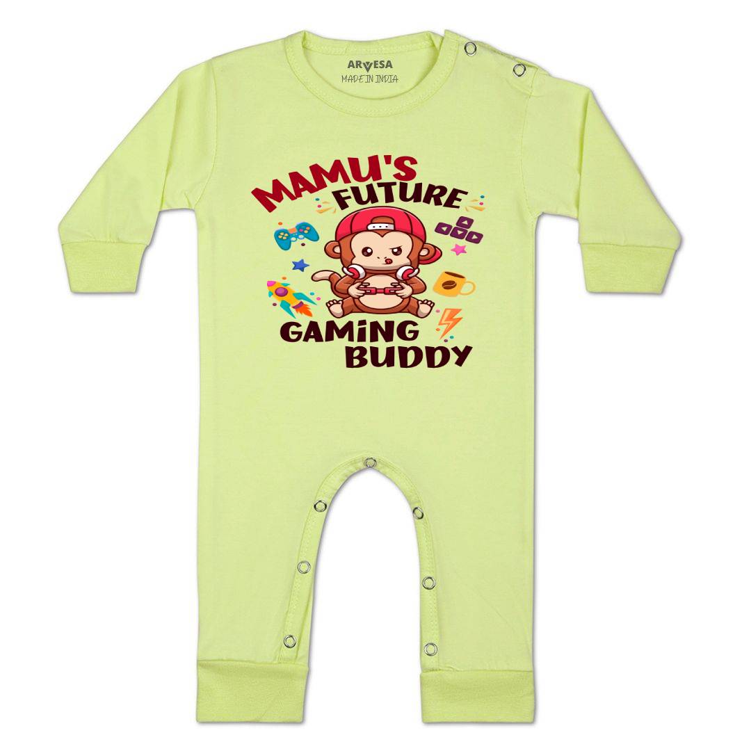 Arvesa Mamu Future Gaming Buddy Design-1158 White 0-3 Months Jumpsuit for Baby Boy & Girl dress .