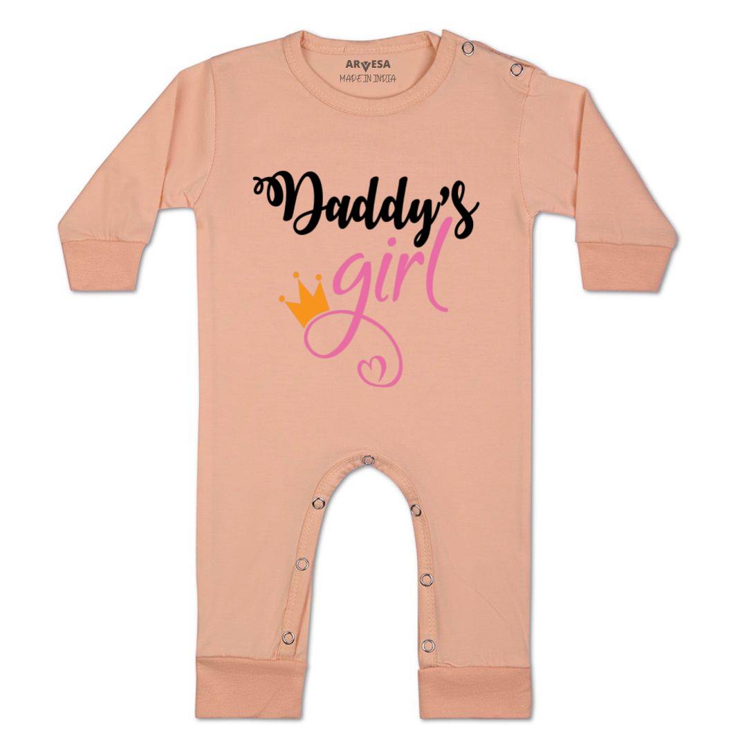 Arvesa Daddy Girl Design-116 White 0-3 Months Jumpsuit for Baby Boy & Girl dress .