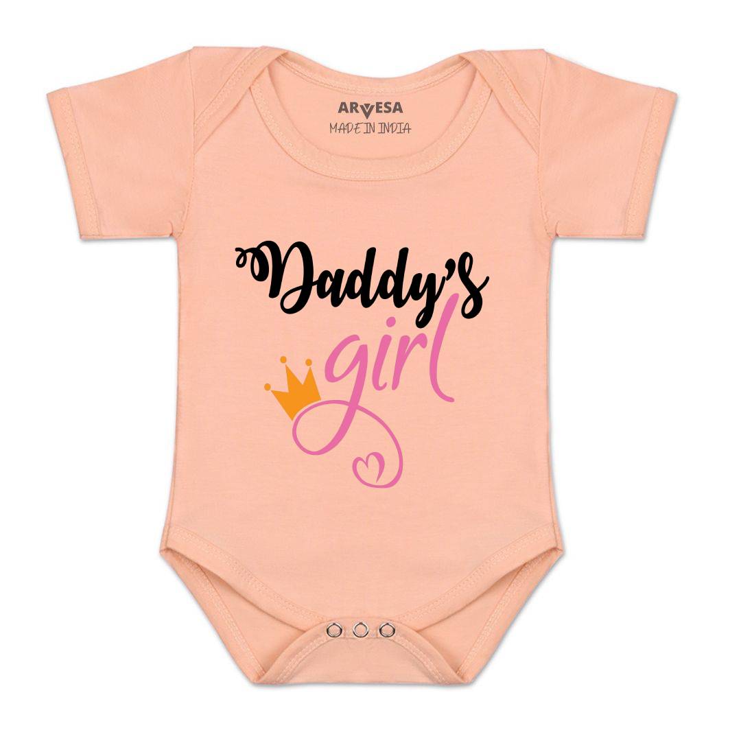 Arvesa Daddy Girl Design-116 White 0-3 Months Jumpsuit for Baby Boy & Girl dress .