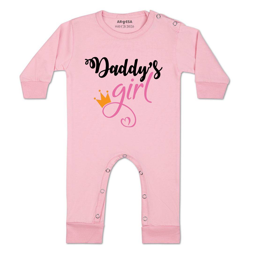 Arvesa Daddy Girl Design-116 White 0-3 Months Jumpsuit for Baby Boy & Girl dress .