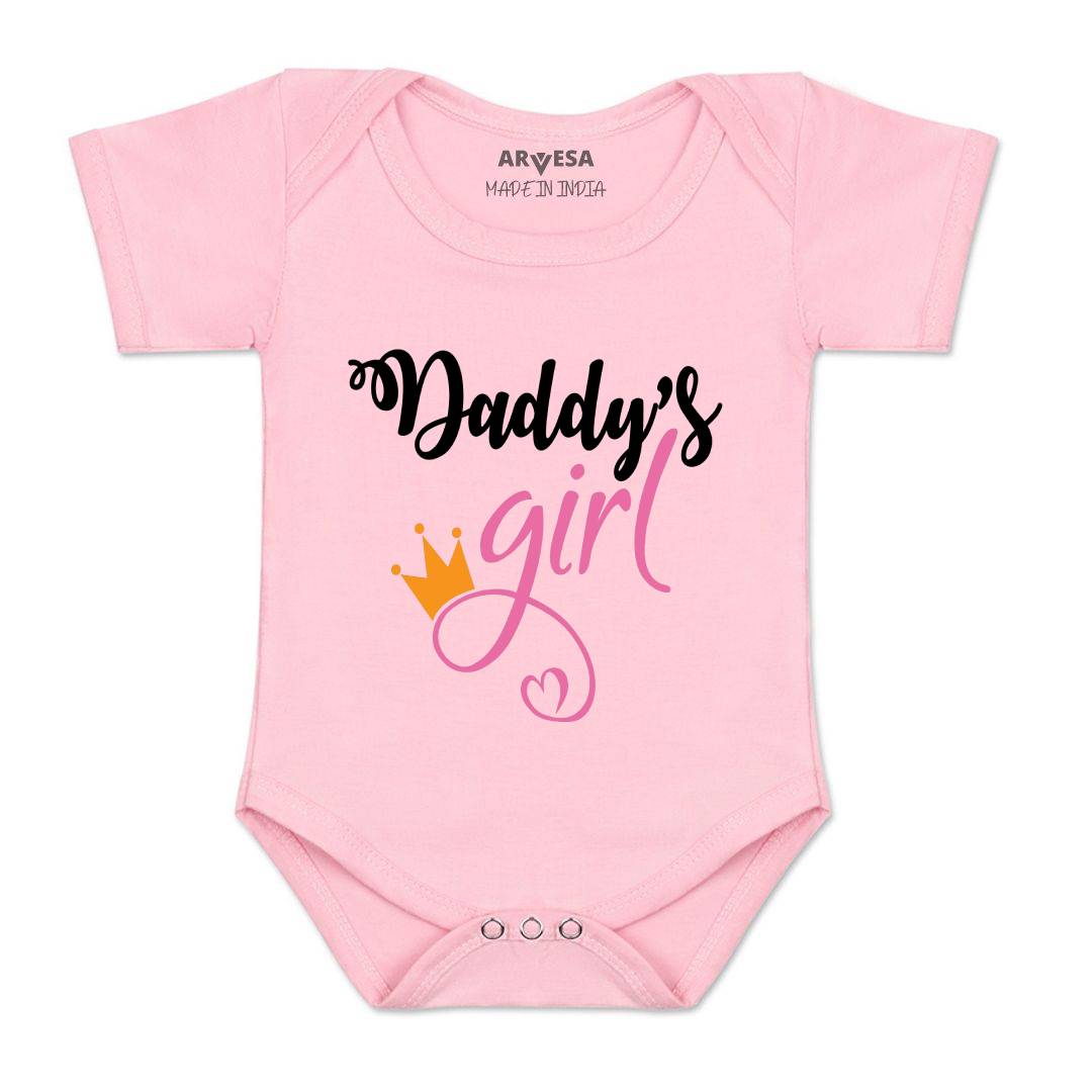 Arvesa Daddy Girl Design-116 White 0-3 Months Jumpsuit for Baby Boy & Girl dress .