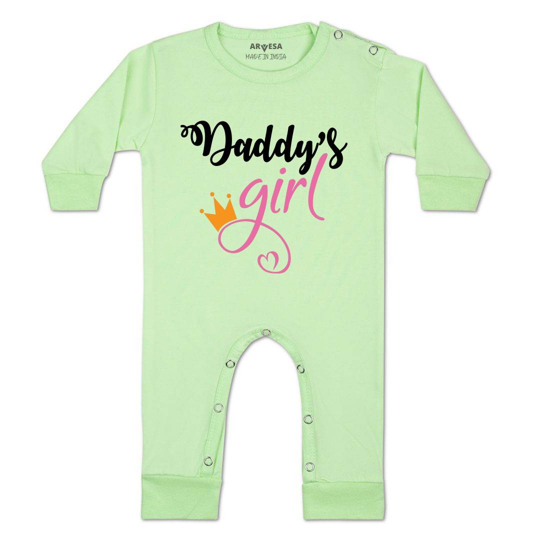 Arvesa Daddy Girl Design-116 White 0-3 Months Jumpsuit for Baby Boy & Girl dress .
