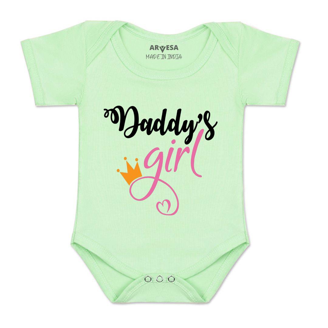 Arvesa Daddy Girl Design-116 White 0-3 Months Jumpsuit for Baby Boy & Girl dress .