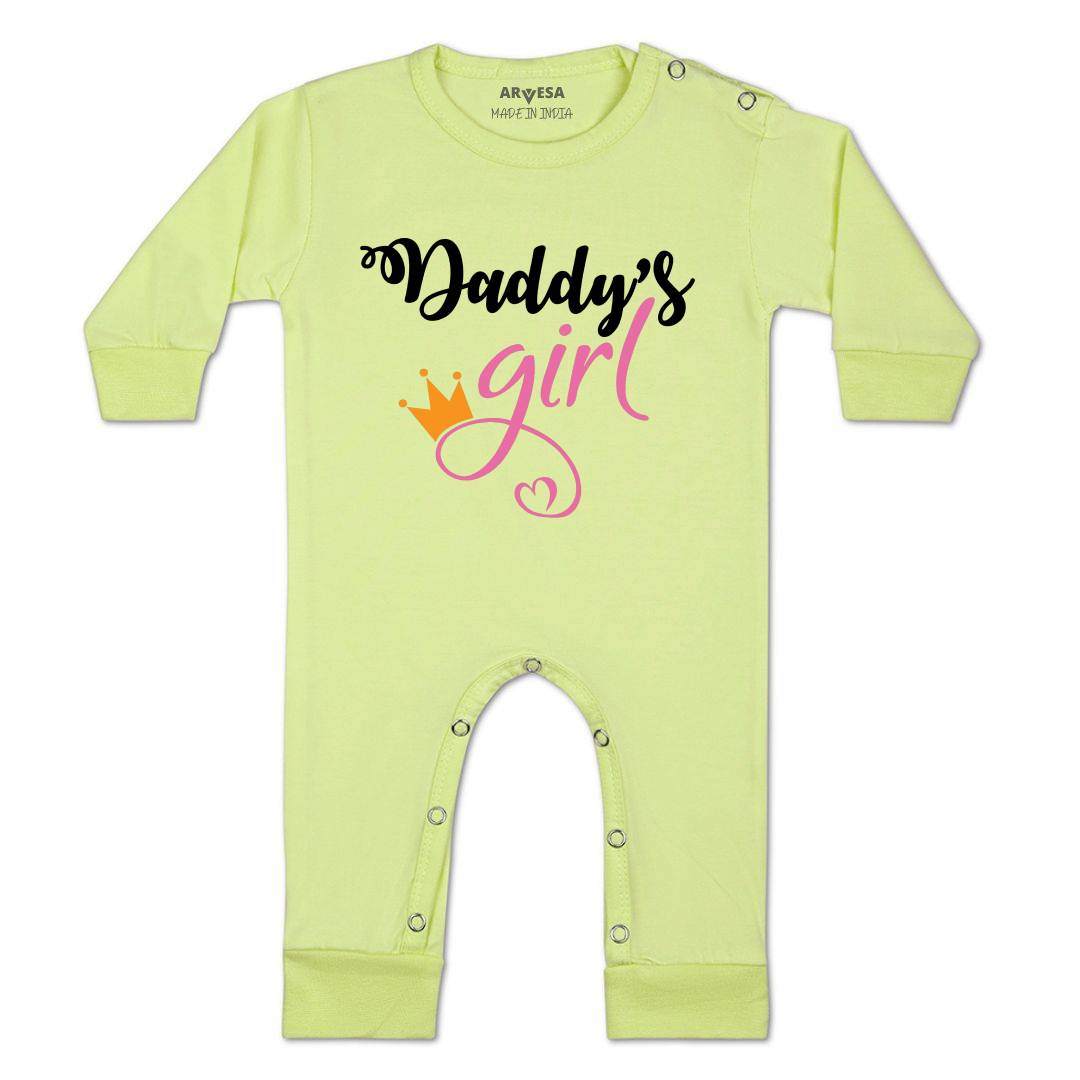 Arvesa Daddy Girl Design-116 White 0-3 Months Jumpsuit for Baby Boy & Girl dress .