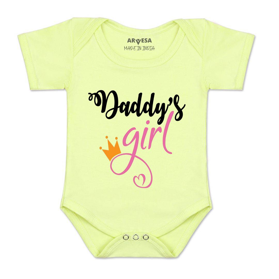 Arvesa Daddy Girl Design-116 White 0-3 Months Jumpsuit for Baby Boy & Girl dress .