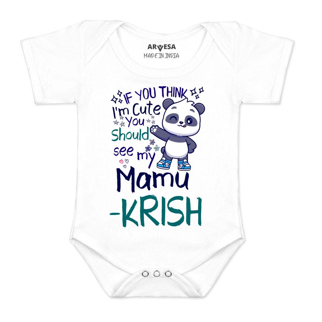 Arvesa I Am Cute You Should See My Mamu Baby Boy & Girl Dress