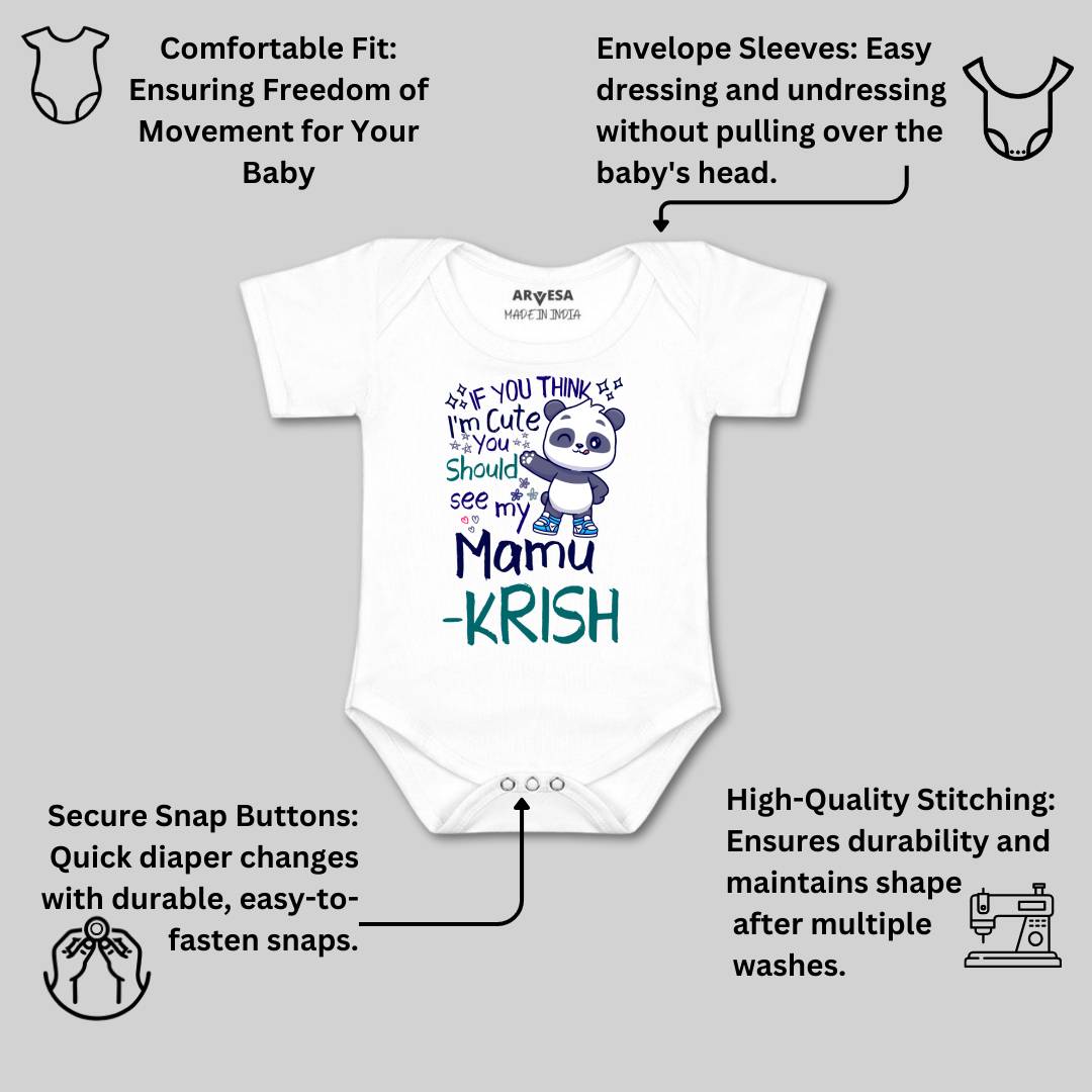 Arvesa I Am Cute You Should See My Mamu Baby Boy & Girl Dress