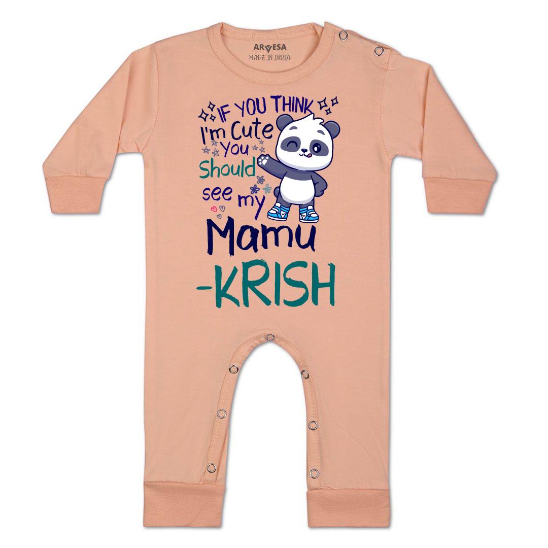 Arvesa I Am Cute You Should See My Mamu Baby Boy & Girl Dress
