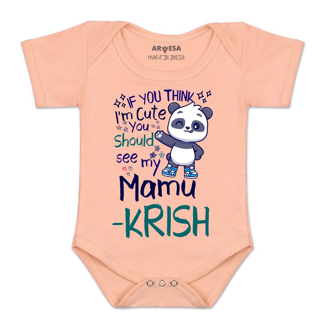Arvesa I Am Cute You Should See My Mamu Baby Boy & Girl Dress