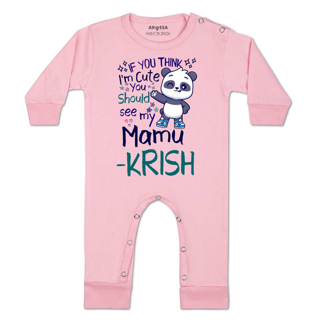 Arvesa I Am Cute You Should See My Mamu Baby Boy & Girl Dress