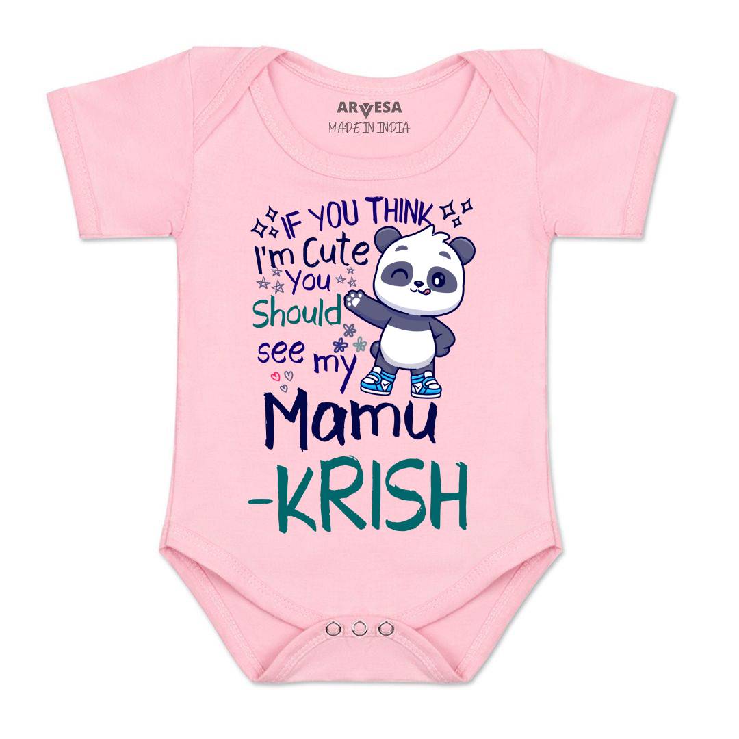 Arvesa I Am Cute You Should See My Mamu Baby Boy & Girl Dress