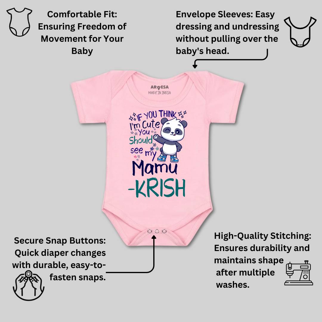 Arvesa I Am Cute You Should See My Mamu Baby Boy & Girl Dress