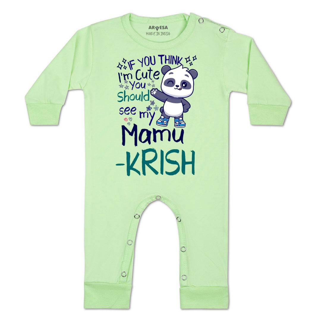 Arvesa I Am Cute You Should See My Mamu Baby Boy & Girl Dress