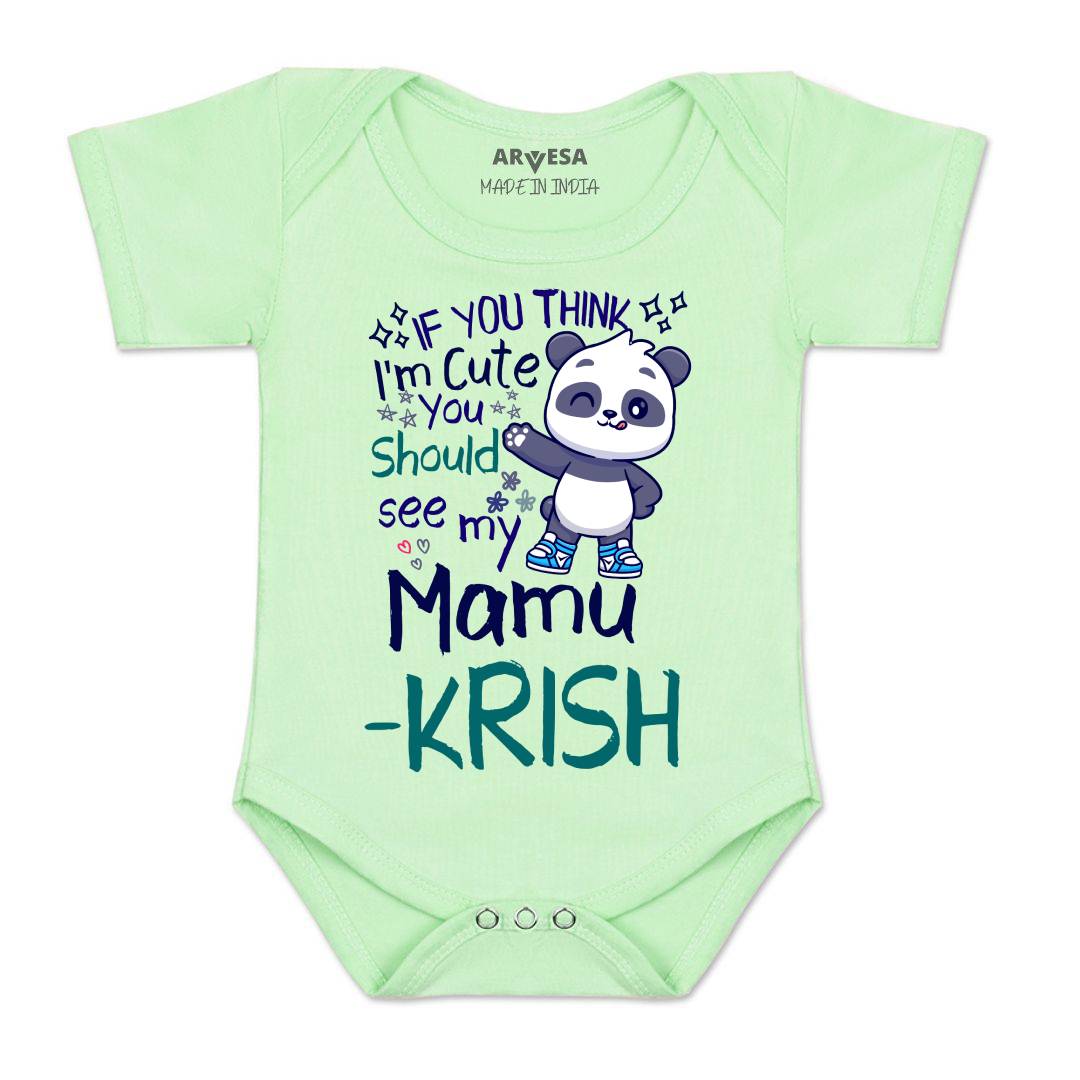 Arvesa I Am Cute You Should See My Mamu Baby Boy & Girl Dress