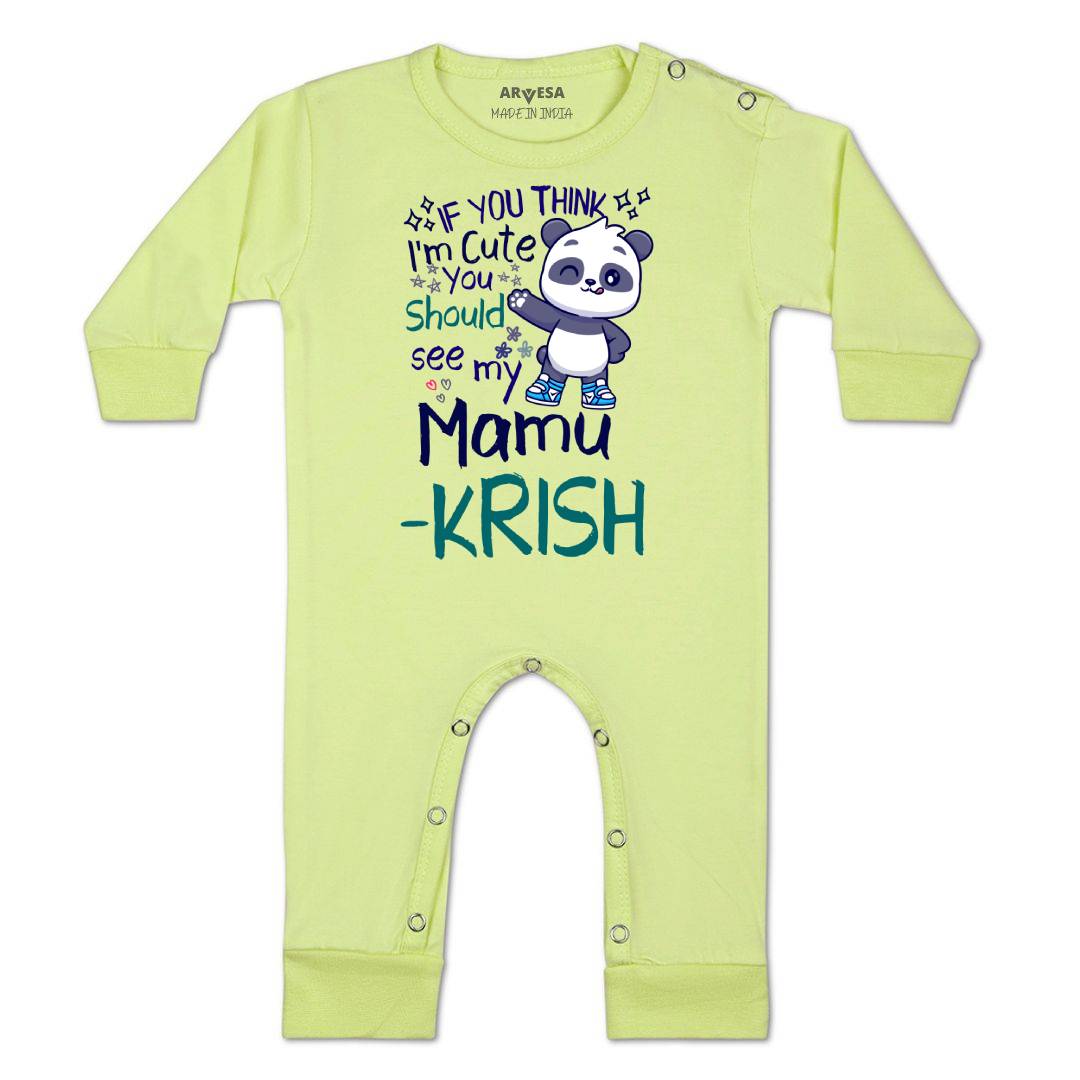 Arvesa I Am Cute You Should See My Mamu Baby Boy & Girl Dress