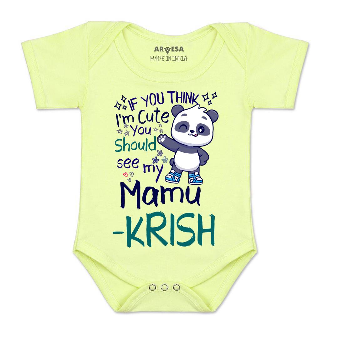 Arvesa I Am Cute You Should See My Mamu Baby Boy & Girl Dress