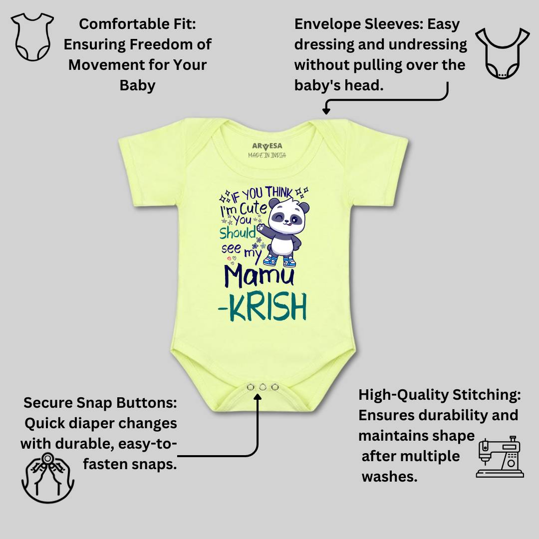 Arvesa I Am Cute You Should See My Mamu Baby Boy & Girl Dress