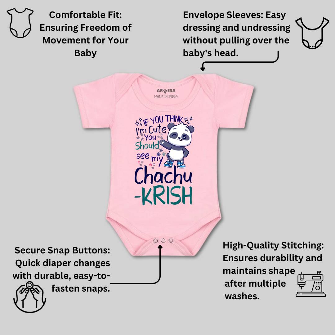 Arvesa I'm Cute See My Chachu Baby Boy & Girl Dress