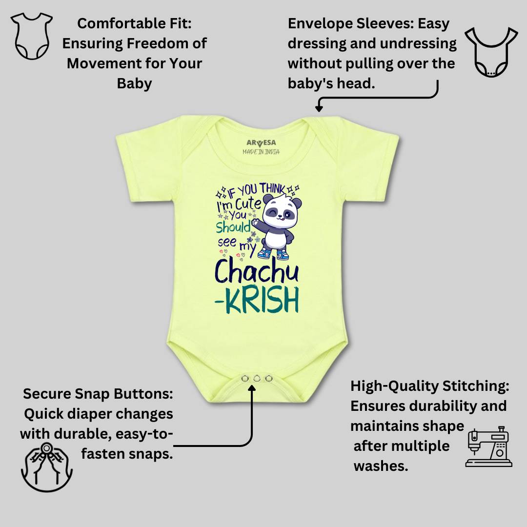 Arvesa I'm Cute See My Chachu Baby Boy & Girl Dress