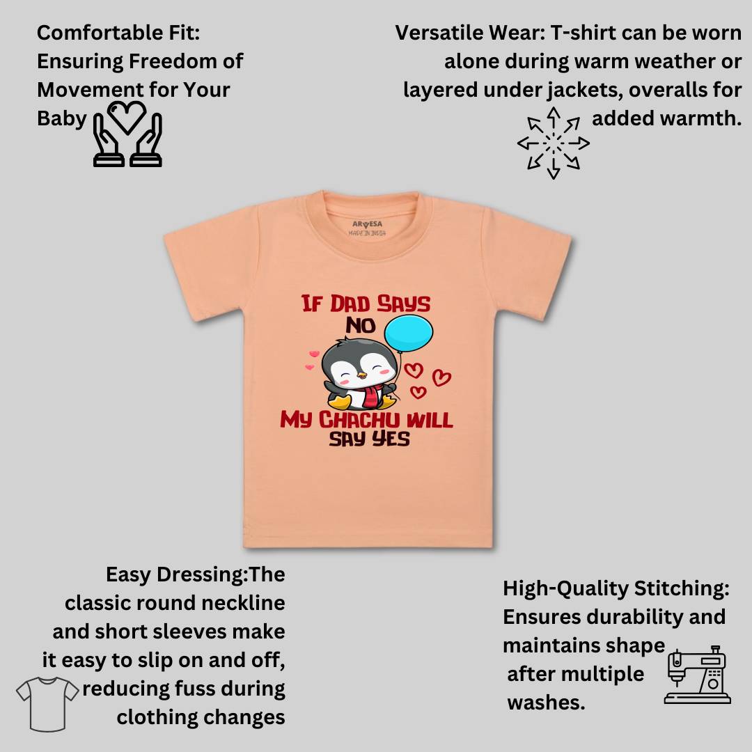 Arvesa If Dad Say No My Chachu Design-1181 White 0-3 Months Jumpsuit Baby Boy & Girl dress .