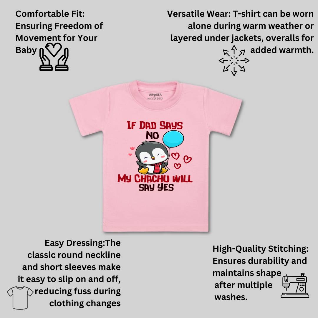 Arvesa If Dad Say No My Chachu Design-1181 White 0-3 Months Jumpsuit Baby Boy & Girl dress .
