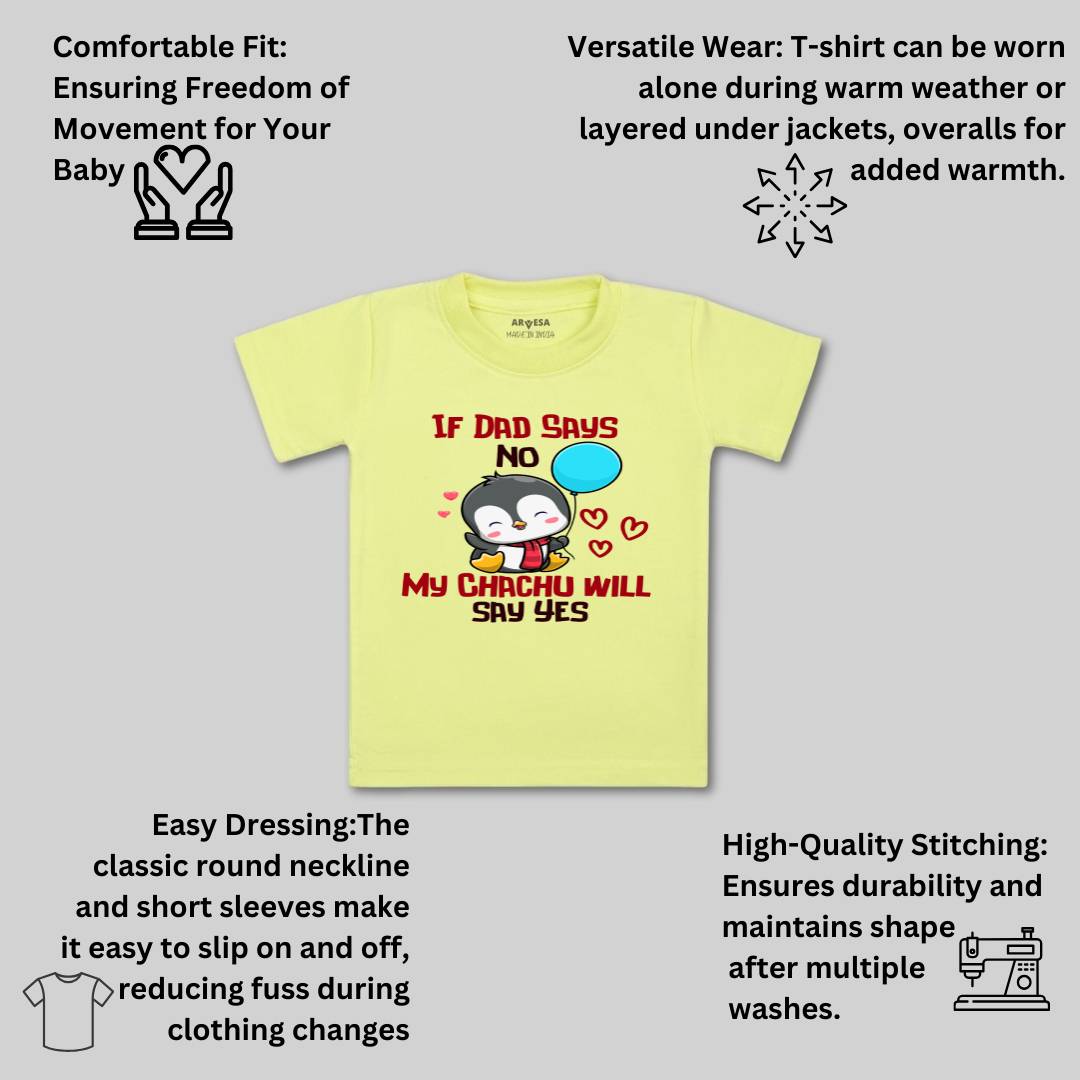 Arvesa If Dad Say No My Chachu Design-1181 White 0-3 Months Jumpsuit Baby Boy & Girl dress .