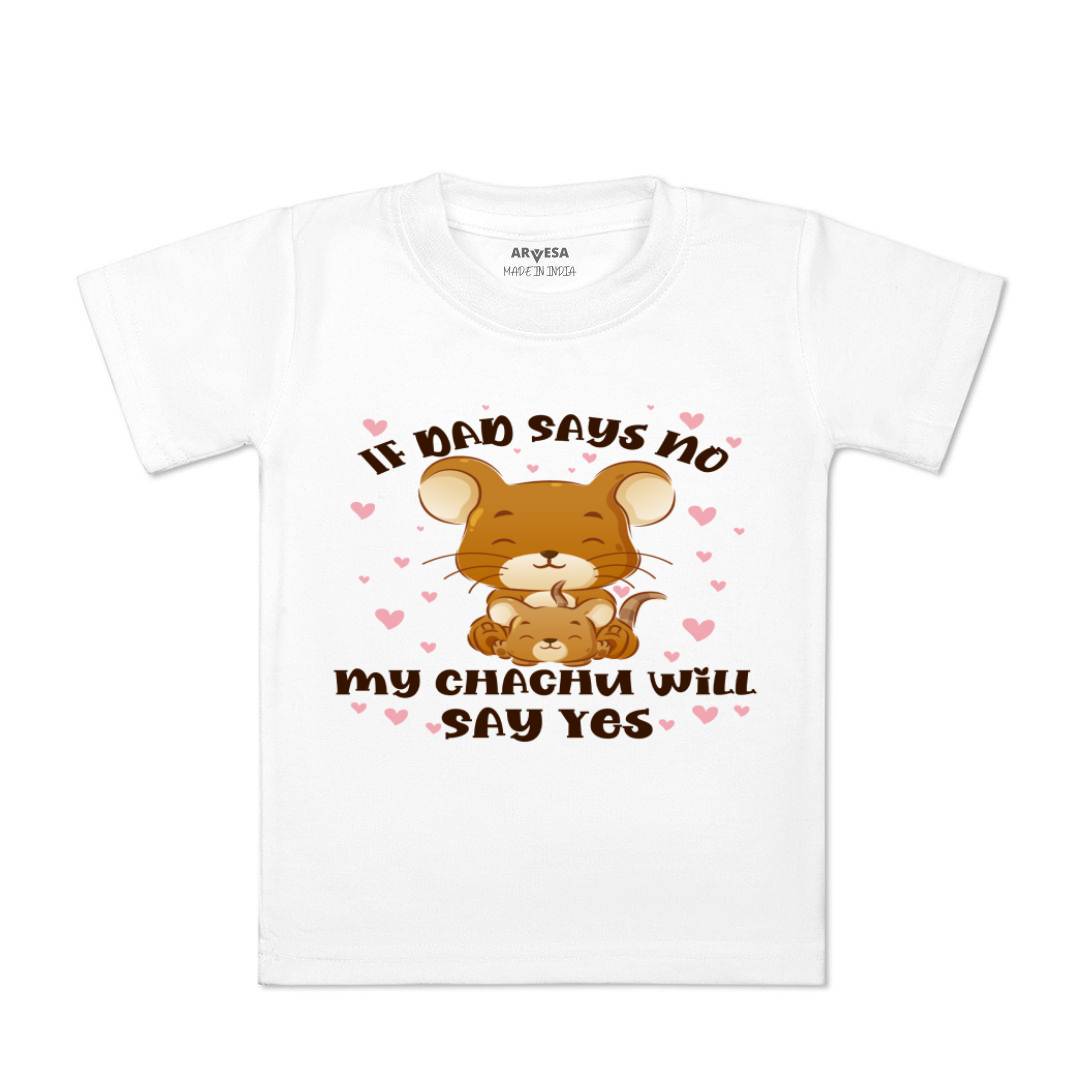 Arvesa If Dad Say No My Chachu Design-1185 White 0-3 Months Jumpsuit Baby Boy & Girl dress .