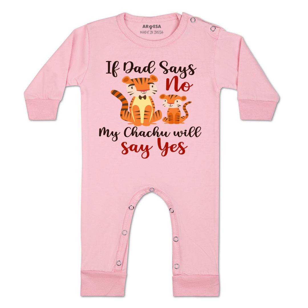 Arvesa If Dad Say No My Chachu Design-1189 White 0-3 Months Jumpsuit Baby Boy & Girl dress .