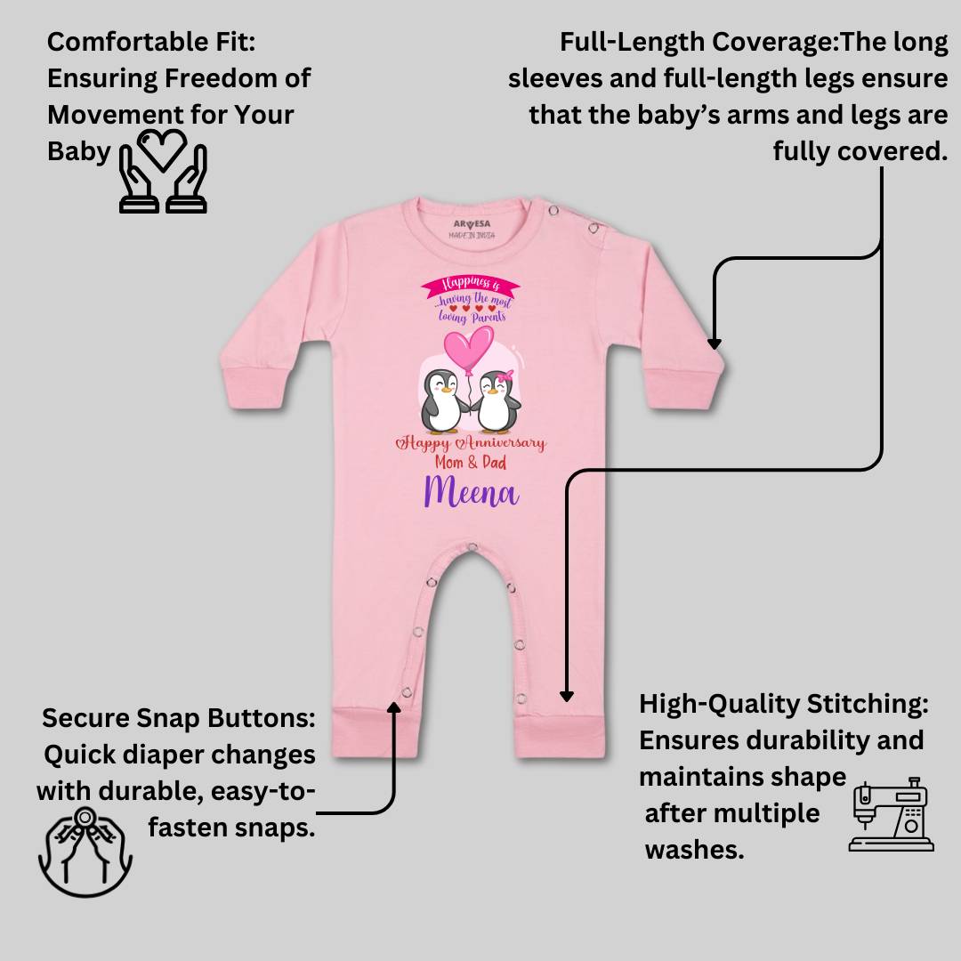 Arvesa Happy Anniversary Mom & Dad Baby Boy & Girl Dress